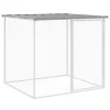  világosszürke horganyzott acél tyúkketrec tetővel 203x98x90 cm