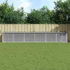  világosszürke horganyzott acél tyúkketrec tetővel 603x98x90 cm