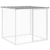  világosszürke horganyzott acél tyúkketrec tetővel 603x98x90 cm