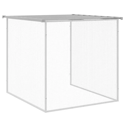  világosszürke horganyzott acél tyúkketrec tetővel 603x98x90 cm