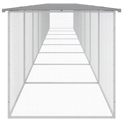  világosszürke horganyzott acél tyúkketrec tetővel 803x98x90 cm