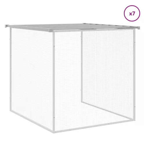  világosszürke horganyzott acél tyúkketrec tetővel 803x98x90 cm