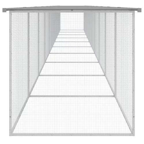  világosszürke horganyzott acél tyúkketrec tetővel 1003x98x90 cm