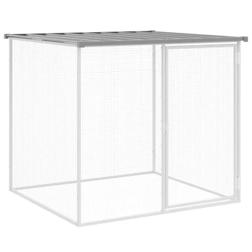  világosszürke horganyzott acél tyúkketrec tetővel 1003x98x90 cm