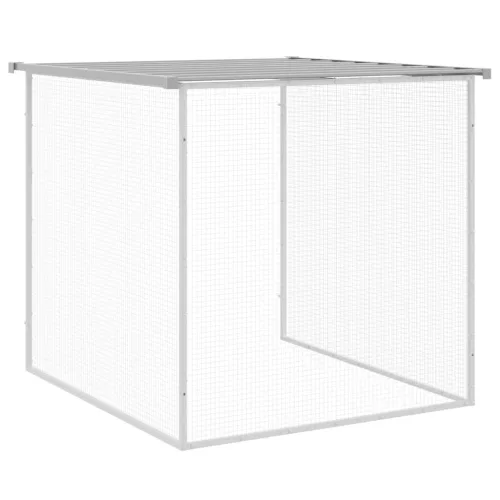  világosszürke horganyzott acél tyúkketrec tetővel 1003x98x90 cm