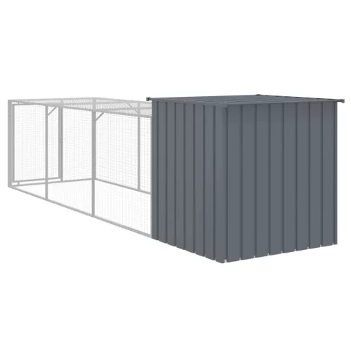  antracitszürke horganyzott acél tyúkketrec 110x405x110 cm