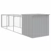  világosszürke horganyzott acél tyúkketrec 110x405x110 cm