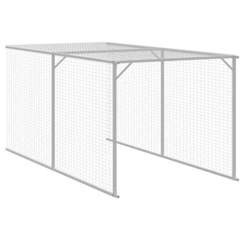  világosszürke horganyzott acél tyúkketrec 110x405x110 cm