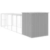  világosszürke horganyzott acél kifutós tyúkketrec 165x659x181cm