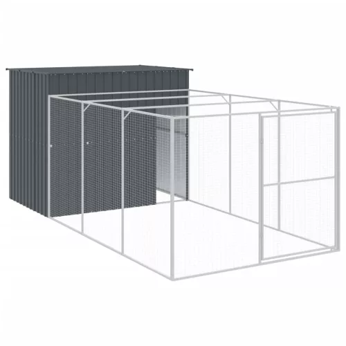  antracitszürke horganyzott acél kutyakennel 214x457x181 cm