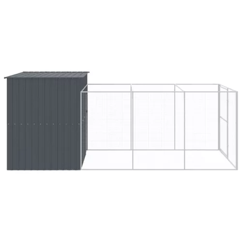  antracitszürke horganyzott acél kutyakennel 214x457x181 cm