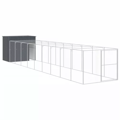  antracitszürke horganyzott acél kutyakennel 214x1069x181 cm