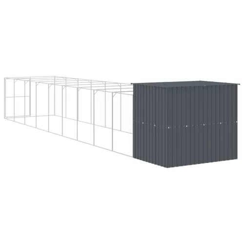  antracitszürke horganyzott acél kutyakennel 214x1069x181 cm