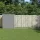  világosszürke horganyzott acél kifutós kutyaház 214x865x181 cm
