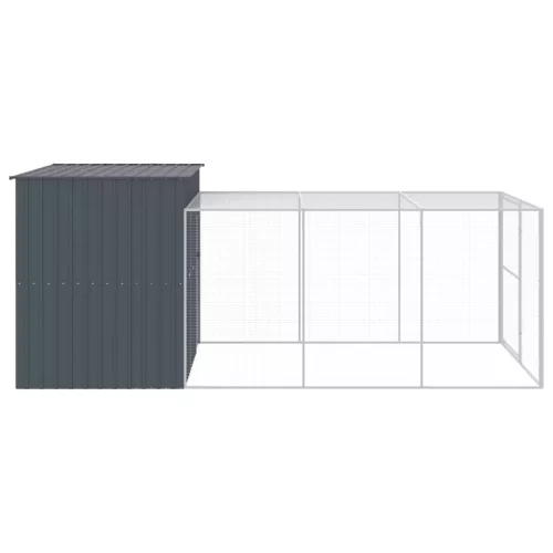  antracitszürke horganyzott acél kutyakennel 214x457x181 cm