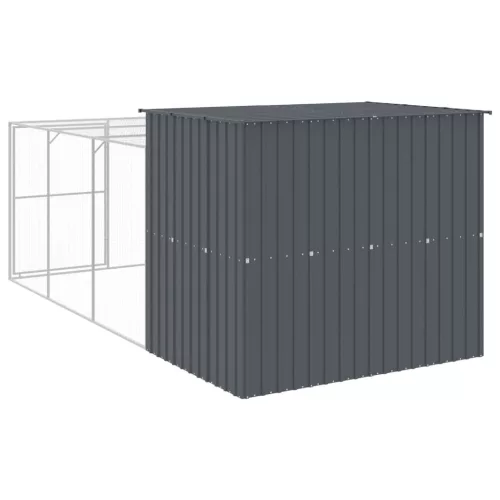  antracitszürke horganyzott acél kutyakennel 214x457x181 cm