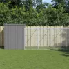  világosszürke horganyzott acél tetős kutyakennel 214x661x181 cm