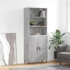 betonszürke szerelt fa magasszekrény 69,5 x 34 x 180 cm