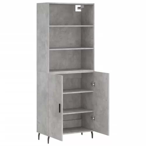  betonszürke szerelt fa magasszekrény 69,5 x 34 x 180 cm