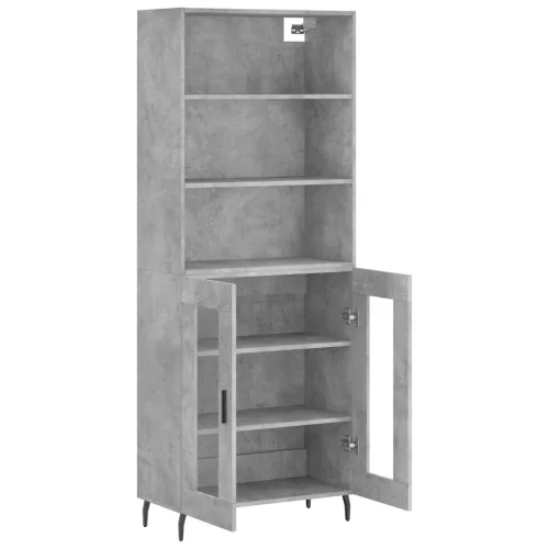  betonszürke szerelt fa magasszekrény 69,5 x 34 x 180 cm