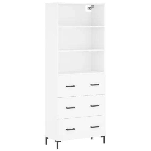  fehér szerelt fa magasszekrény 69,5 x 34 x 180 cm