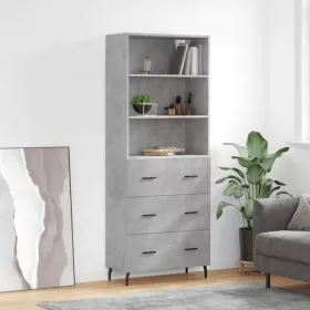  betonszürke szerelt fa magasszekrény 69,5 x 34 x 180 cm