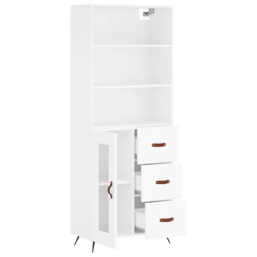  fehér szerelt fa magasszekrény 69,5 x 34 x 180 cm