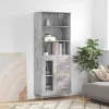  betonszürke szerelt fa magasszekrény 69,5 x 34 x 180 cm