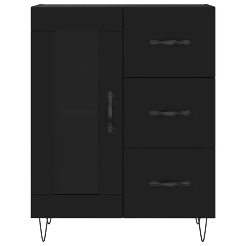  fekete szerelt fa magasszekrény 69,5 x 34 x 180 cm