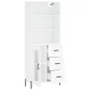  fehér szerelt fa magasszekrény 69,5 x 34 x 180 cm