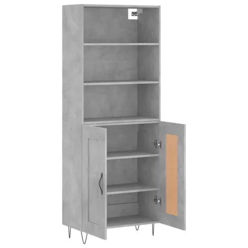  betonszürke szerelt fa magasszekrény 69,5 x 34 x 180 cm