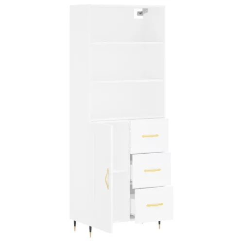  fehér szerelt fa magasszekrény 69,5 x 34 x 180 cm