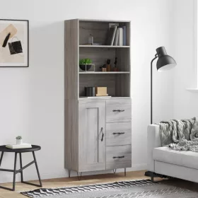    szürke sonoma szerelt fa magasszekrény 69,5 x 34 x 180 cm 
