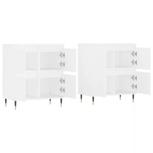  2 db fehér szerelt fa tálalószekrény