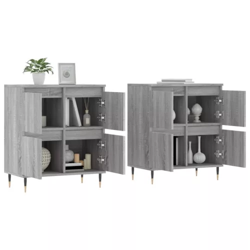  2 db szürke sonoma színű szerelt fa tálalószekrény