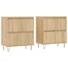  2 db sonoma tölgyszínű szerelt fa tálalószekrény