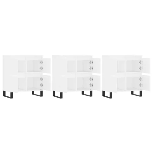  3 db fehér szerelt fa tálalószekrény