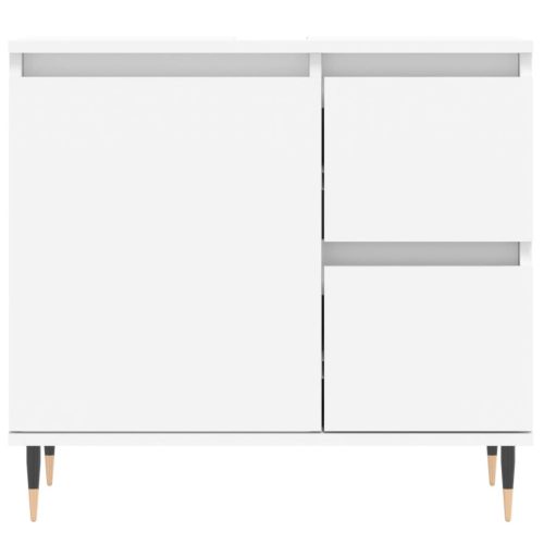  3 részes fehér szerelt fa fürdőszobai bútorszett