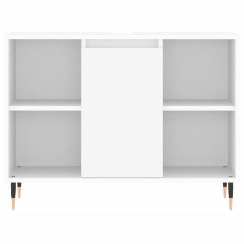  3 részes fehér szerelt fa fürdőszobai bútorszett