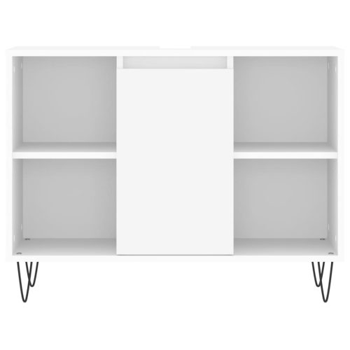  3 részes fehér szerelt fa fürdőszobai bútorszett