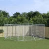  ezüstszínű kültéri horganyzott acél kutyakennel 4x4x2 m