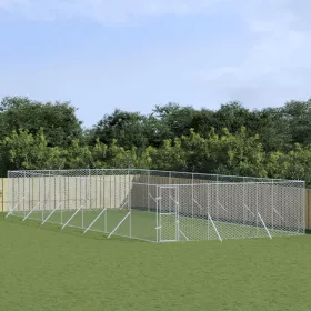    ezüstszínű kültéri horganyzott acél kutyakennel 6 x 14 x 2 m