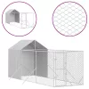  ezüstszínű horganyzott acél kutyakennel tetővel 2x6x2,5 m