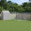  ezüstszínű horganyzott acél kutyakennel tetővel 6x6x2,5 m