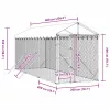  ezüstszínű horganyzott acél kutyakennel tetővel 2x6x2,5 m
