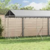  ezüstszínű horganyzott acél kutyakennel tetővel 2x14x2,5 m