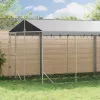  ezüstszínű horganyzott acél kutyakennel tetővel 3x9x2,5 m