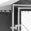  ezüstszínű horganyzott acél kutyakennel tetővel 2x6x2,5 m