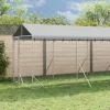  ezüstszínű horganyzott acél kutyakennel tetővel 2x10x2,5 m