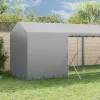  ezüstszínű horganyzott acél kutyakennel tetővel 2x10x2,5 m